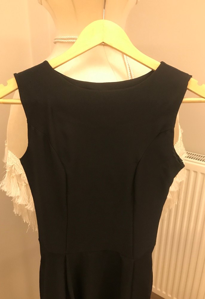 Uzun Siyah Straplez Drapeli Kadın Abiye Elbise - Görsel 2