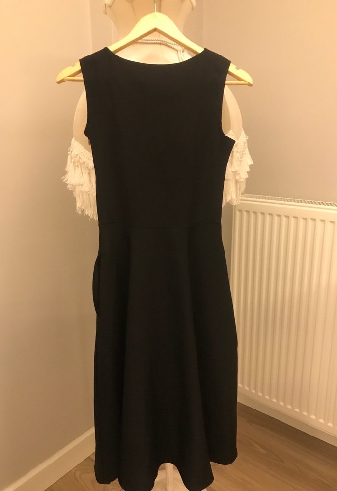 Uzun Siyah Straplez Drapeli Kadın Abiye Elbise - Görsel 3