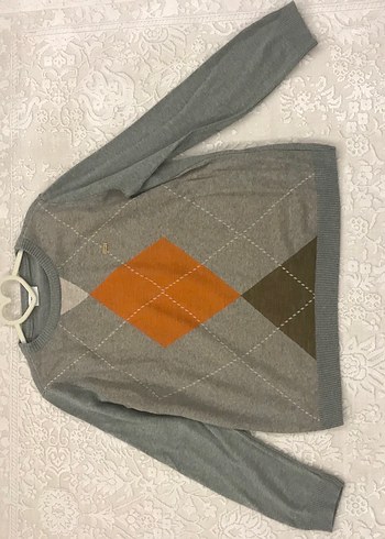 Gri Uzun Kollu Triko Kadın Kazak - Görsel 3