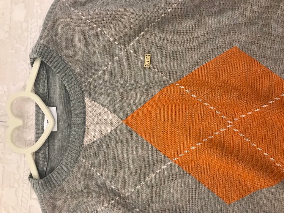 Gri Uzun Kollu Triko Kadın Kazak - Görsel 4