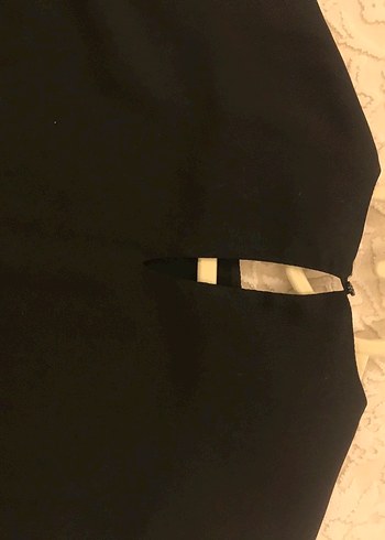 Kolu yırtmaçlı , Siyah Uzun Kollu Kadın Gömlek - Görsel 3