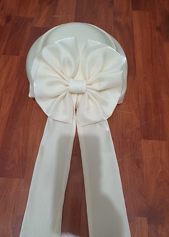 Beyaz Parlak gelin şapkasi - Görsel 2