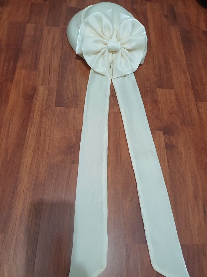 Beyaz Parlak gelin şapkasi - Görsel 4