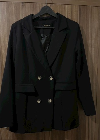 Düğmeli Siyah Kadın Blazer Ceket - Görsel 2