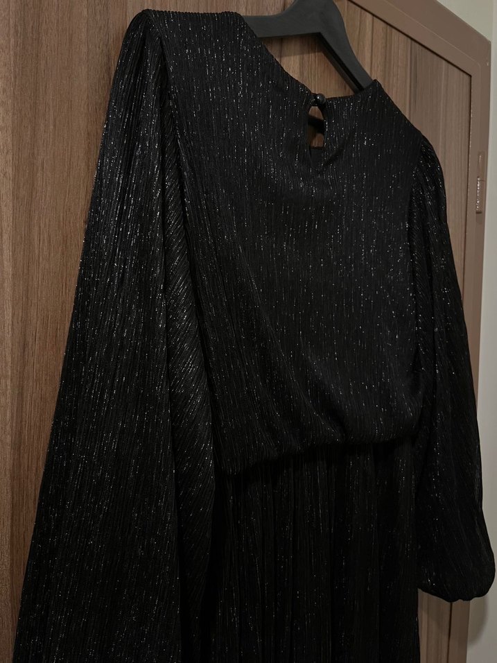 Uzun Siyah Kadın Goth Elbise - Görsel 3