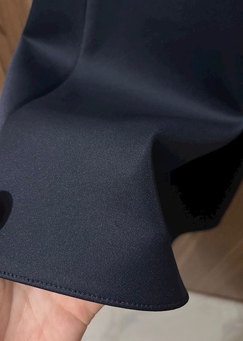 Lacivert Uzun Drapeli Kadın Etek - Görsel 4