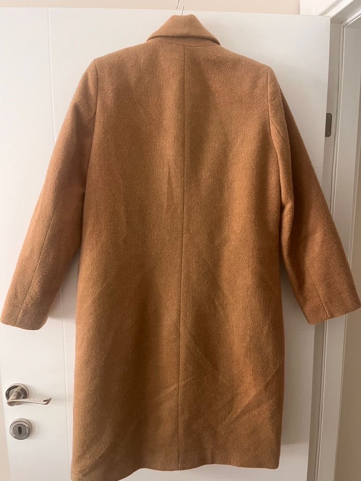 Düğmeli Camel Rengi Klasik Kaban - Görsel 2