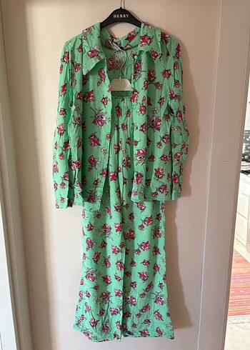 36 Beden yeşil Renk Alt üst pijama takımı