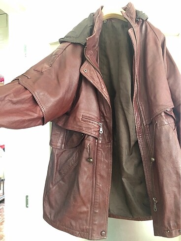 Büyük beden hakiki deri mont - Görsel 2