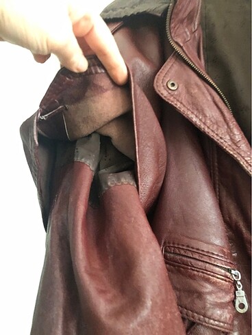 Büyük beden hakiki deri mont - Görsel 3