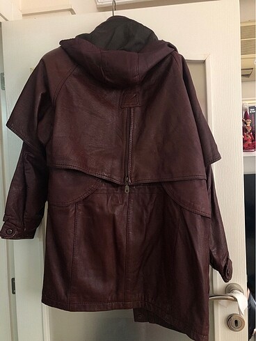 Büyük beden hakiki deri mont - Görsel 5