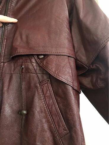 Büyük beden hakiki deri mont - Görsel 4