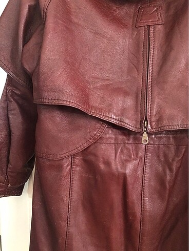 Büyük beden hakiki deri mont - Görsel 6