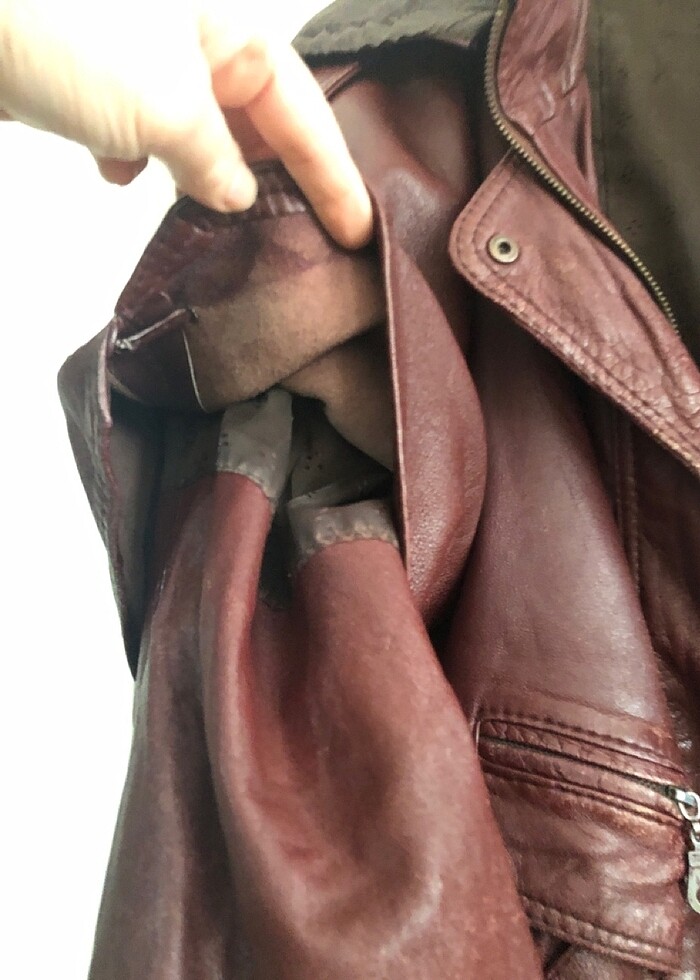 Büyük beden hakiki deri mont - Görsel 3