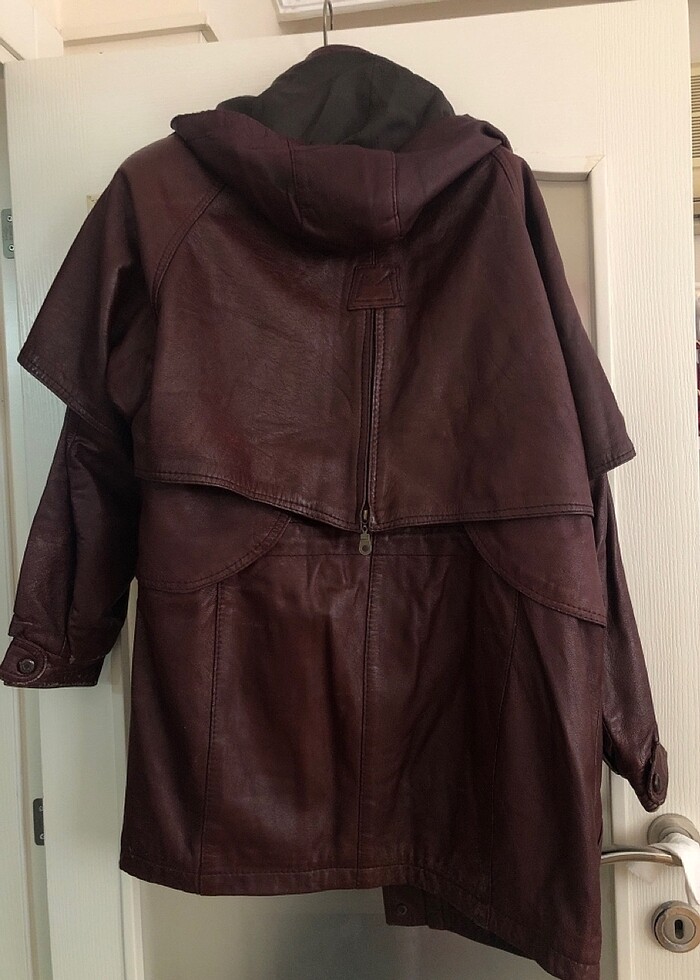 Büyük beden hakiki deri mont - Görsel 5