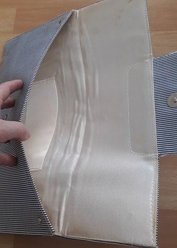 Beden lacivert Renk Tokalı Bej Kadın Clutch Çanta