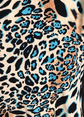 Leopar Desenli Fermuarlı Pamuklu Elbise - Görsel 7