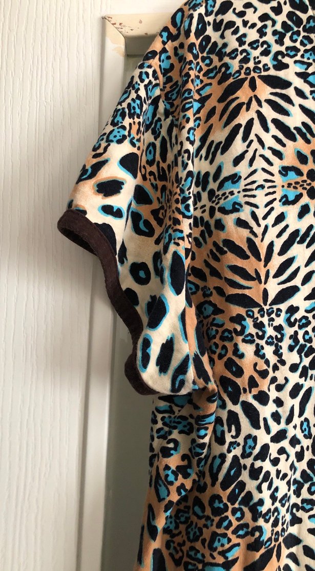 Leopar Desenli Fermuarlı Pamuklu Elbise - Görsel 3