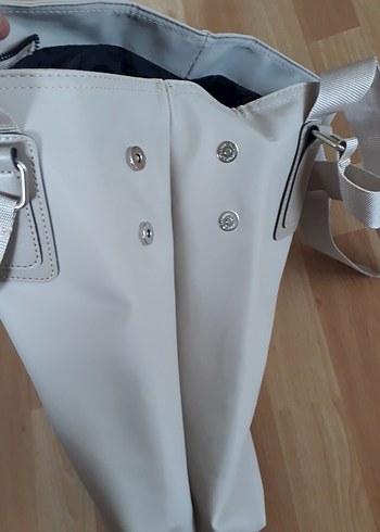 Kadın Bej Change Time Su Geçirmez El Omuz Çantası Pat Detaylı - Görsel 5