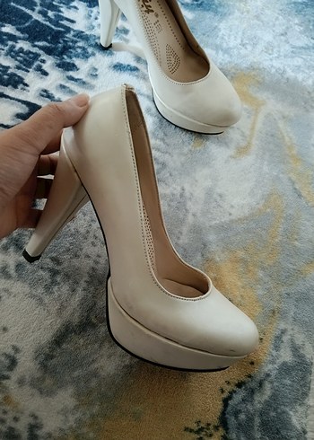 Bej Platform Topuklu Kadın - Görsel 4