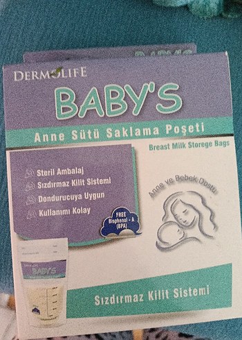 Dermslife Baby's Anne Sütü Saklama Poşeti Turkuaz - Görsel 4