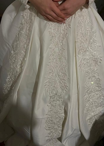 Uzun Kollu Beyaz  Gelinlik - Görsel 10