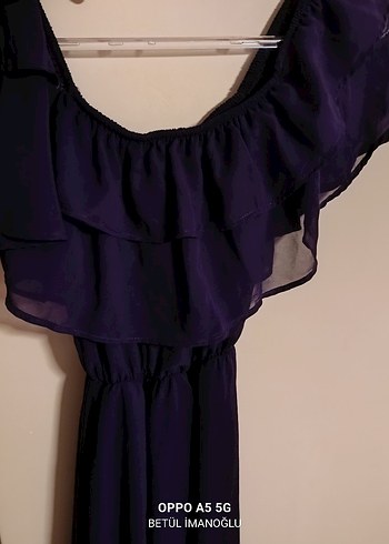 Mor Drapeli  Uzun Elbise - Görsel 2