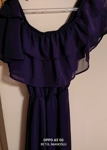 Mor Drapeli  Uzun Elbise - Görsel 3