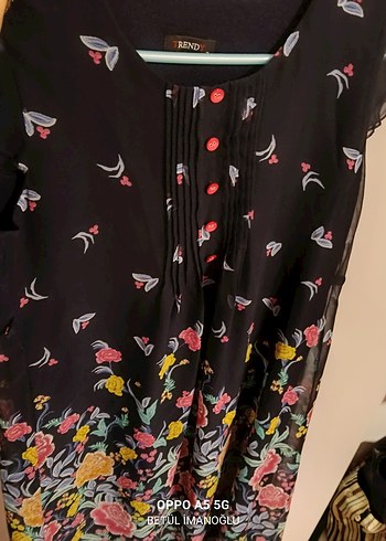 Çiçek Desenli Uzun Hamile elbise - Görsel 2