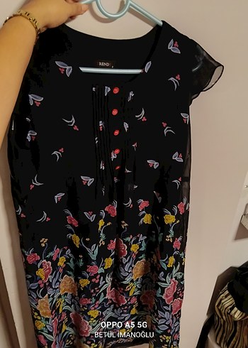 Çiçek Desenli Uzun Hamile elbise - Görsel 4