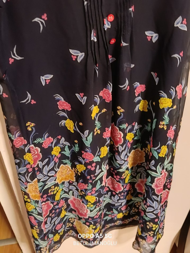 Çiçek Desenli Uzun Hamile elbise - Görsel 3