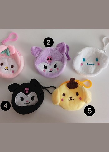 Pastel Renkli Peluş Cüzdan Anahtarlık Seti