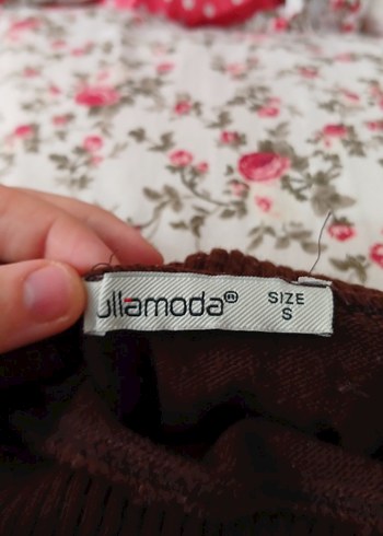 Kahverengi Kadın Boğazlı Yün Kazak - Görsel 3