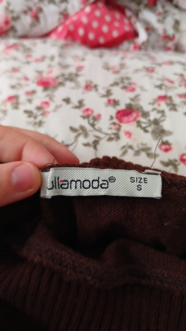 Kahverengi Kadın Boğazlı Yün Kazak - Görsel 3