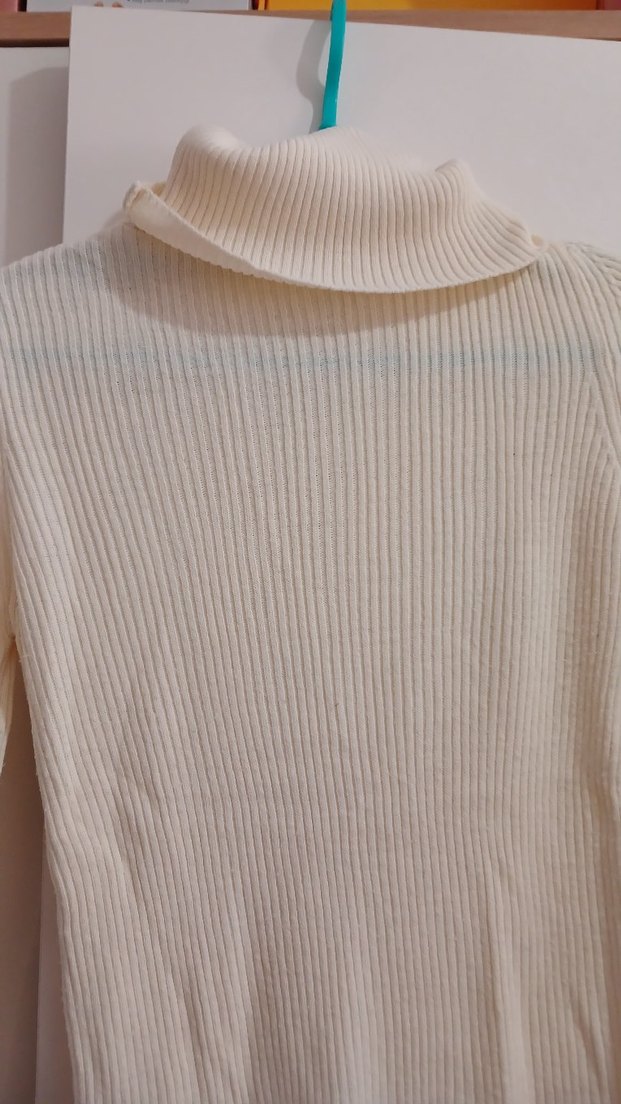 Bej Kadın Boğazlı Triko Kazak - Görsel 2