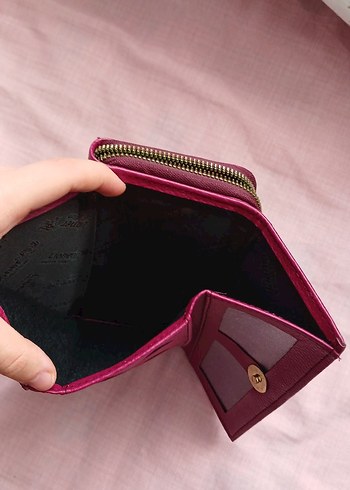 Kadın Pembe Deri Fermuarlı Cüzdan - Görsel 4