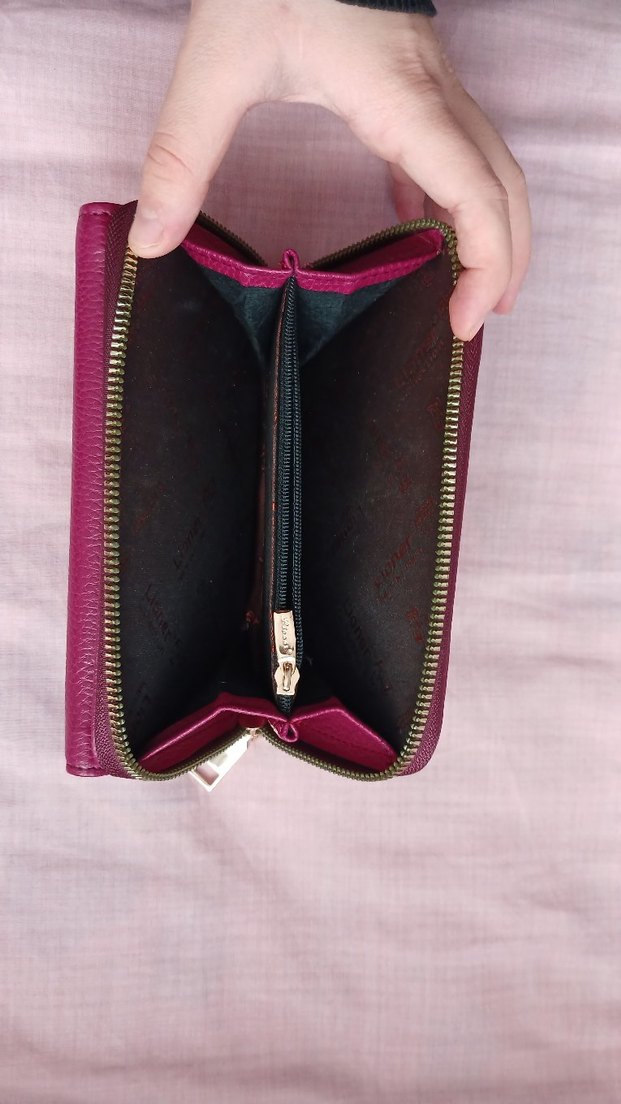 Kadın Pembe Deri Fermuarlı Cüzdan - Görsel 3