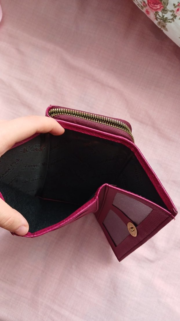 Kadın Pembe Deri Fermuarlı Cüzdan - Görsel 4