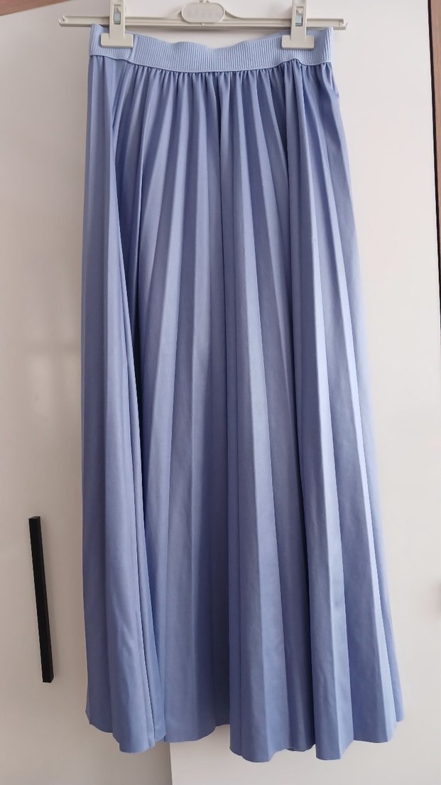 Mavi Uzun Pilili Kadın Etek - Görsel 2