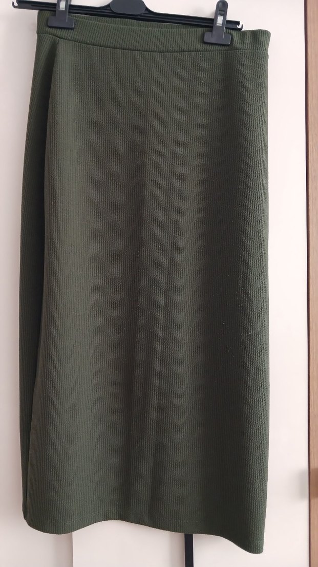 Kadın Haki Uzun TRİKO Etek - Görsel 2