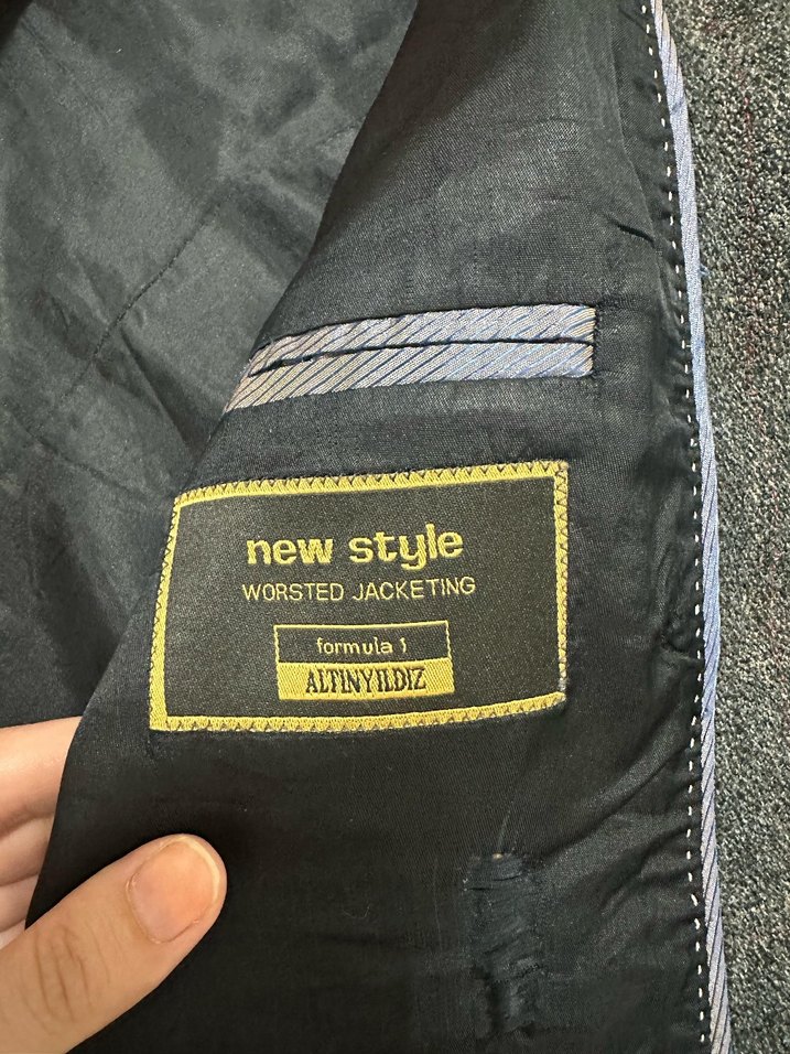 Vintage Düğmeli Gri Midi Yün Blazer Ceket - Görsel 4