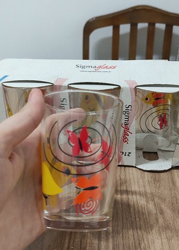 Renkli Kelebek Desenli 6'lı 21 cl Bardak Seti - Görsel 5