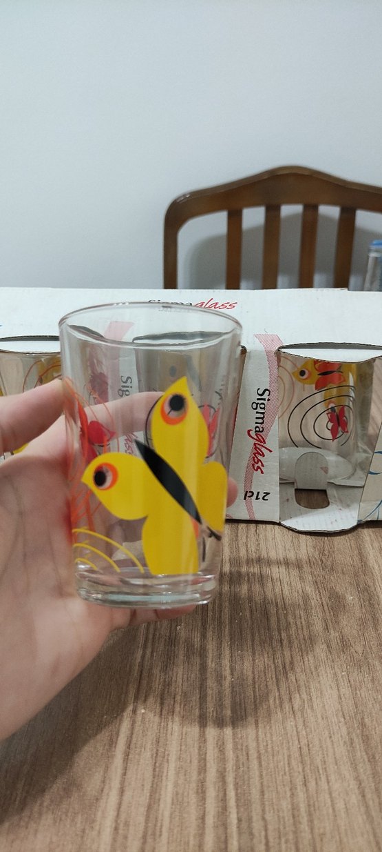 Renkli Kelebek Desenli 6'lı 21 cl Bardak Seti - Görsel 3