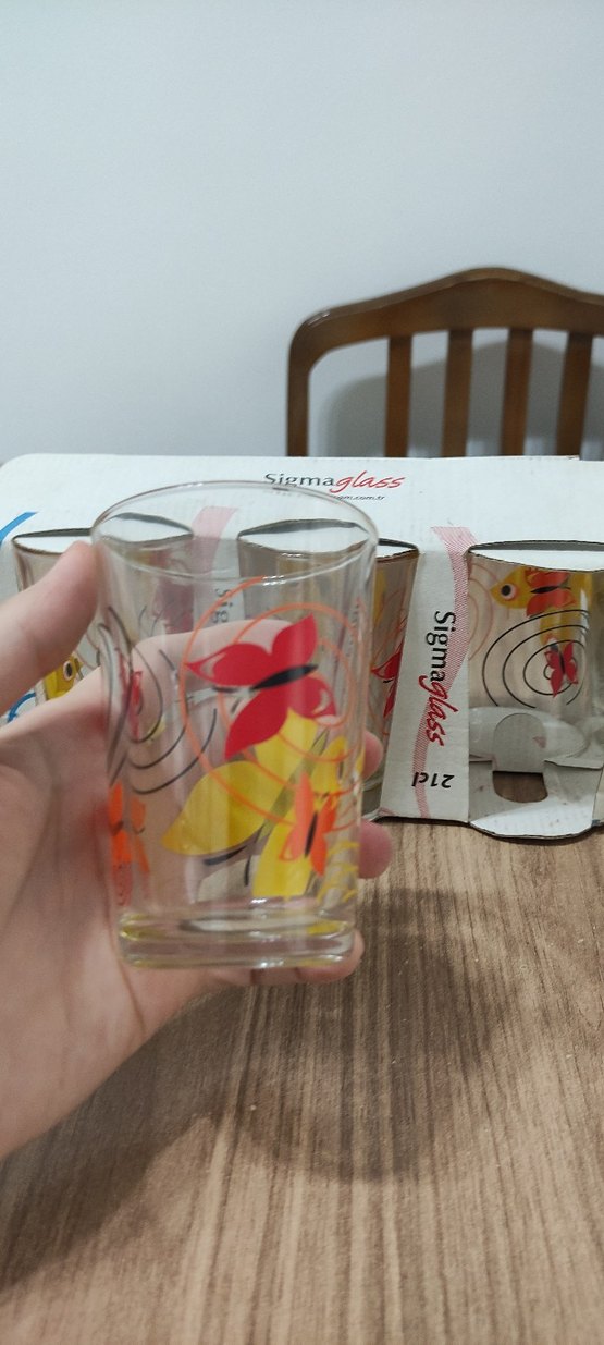 Renkli Kelebek Desenli 6'lı 21 cl Bardak Seti - Görsel 4