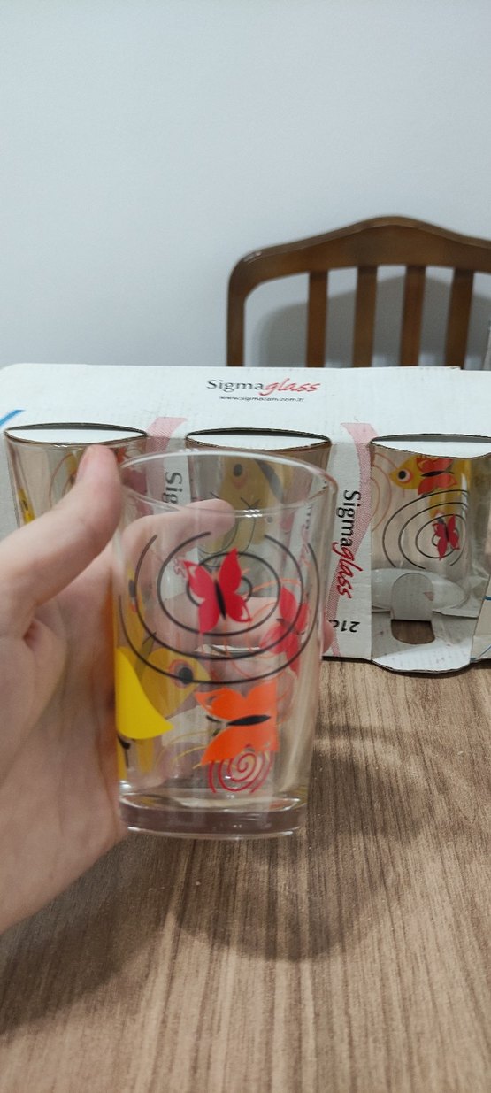 Renkli Kelebek Desenli 6'lı 21 cl Bardak Seti - Görsel 5