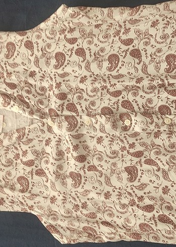 Düğmeli Bohem Desenli Gömlek - Görsel 7