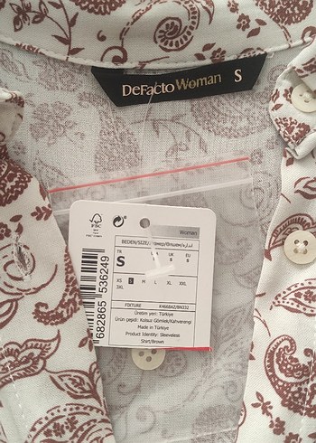 Düğmeli Bohem Desenli Gömlek - Görsel 6