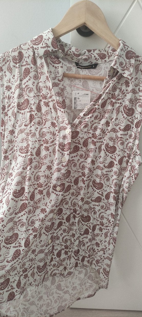 Düğmeli Bohem Desenli Gömlek - Görsel 2