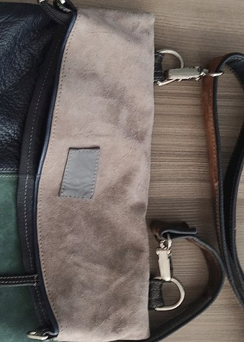 Gri,yeşil, lacivert Süet Kadın Çanta - Görsel 8