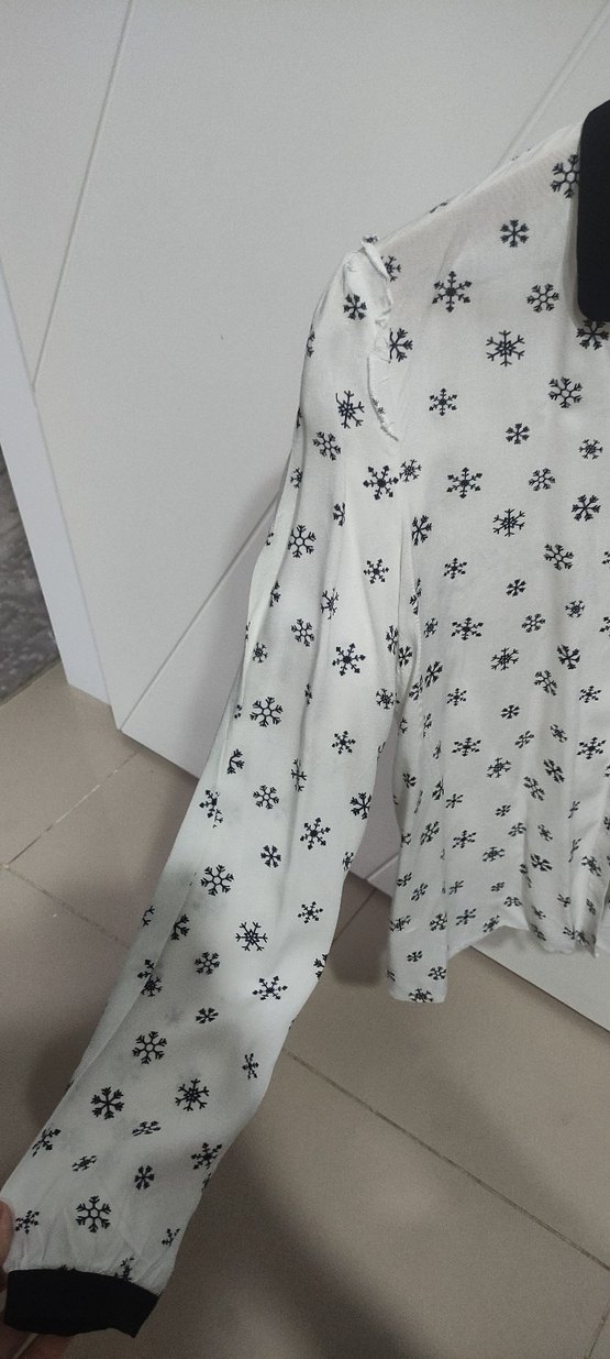 Koton Gri Baskılı Uzun Kollu Kadın Gömlek - Görsel 2